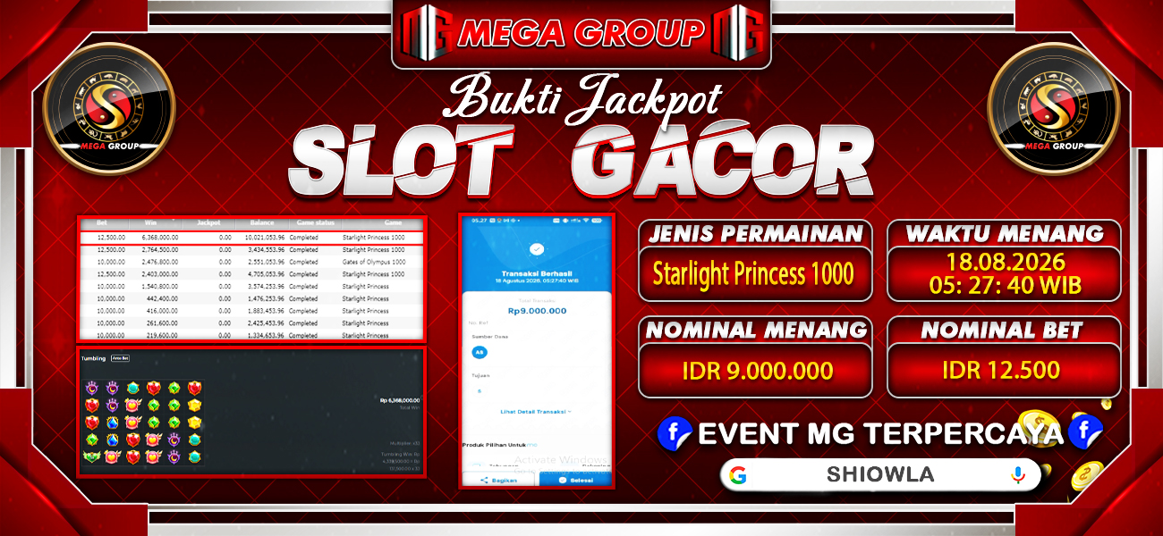 Bukti JP situs Shiowla hari Selasa, 18 Agustus 2026