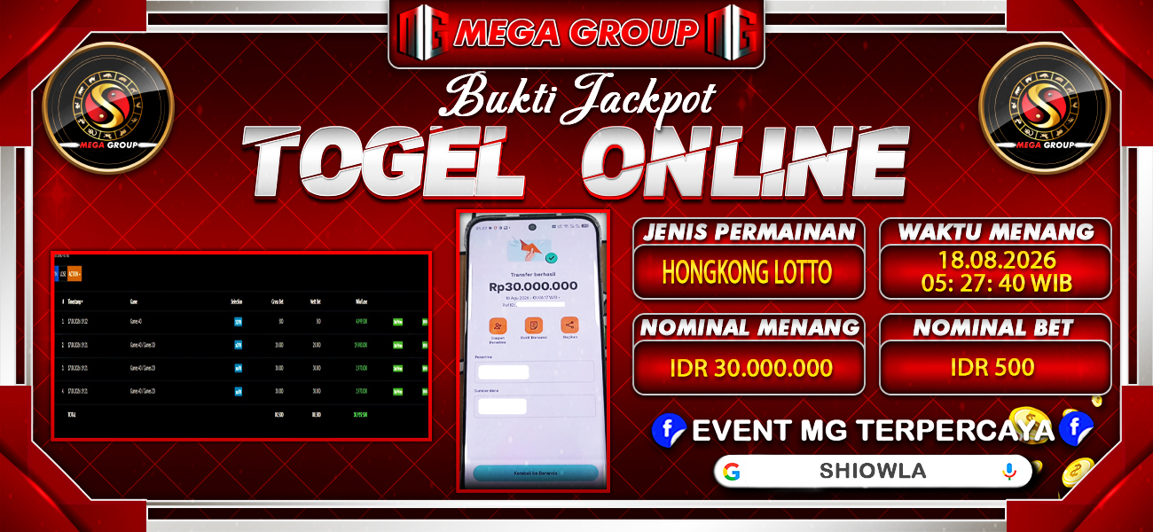 Bukti JP situs Shiowla hari Selasa, 18 Agustus 2026