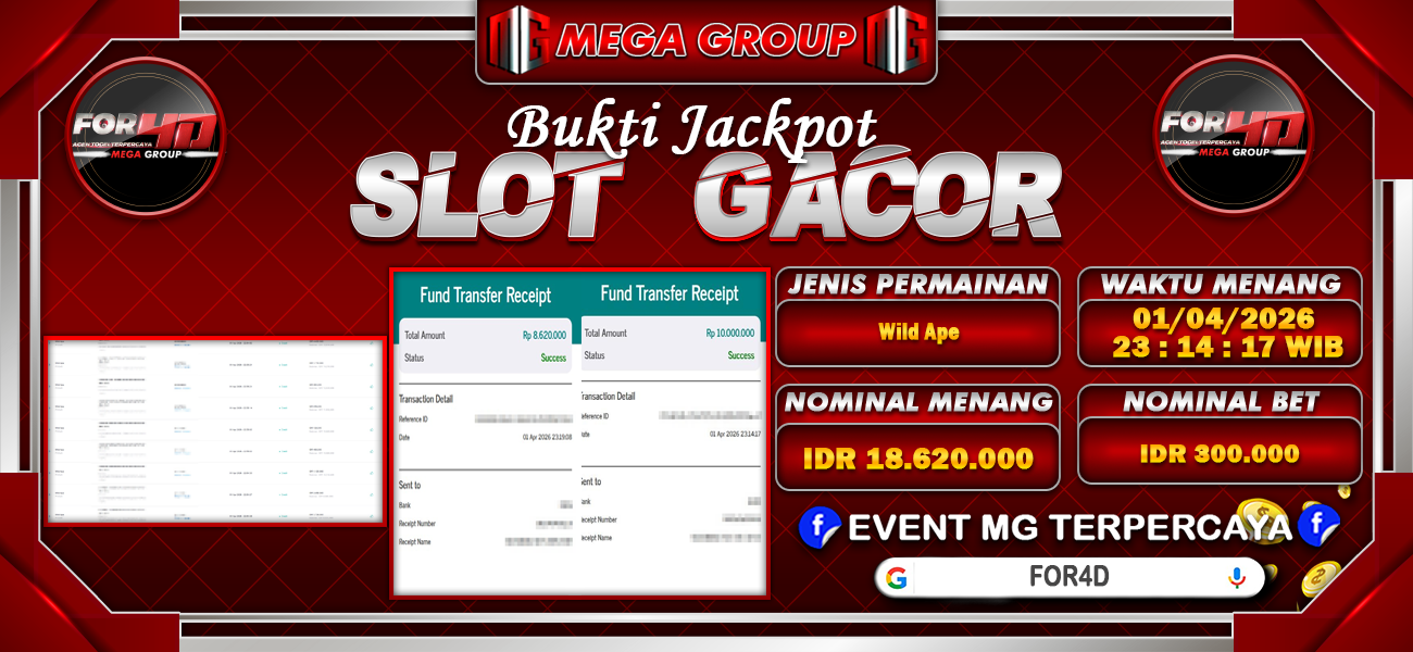 Bukti JP situs For4D hari Rabu, 01 April 2026