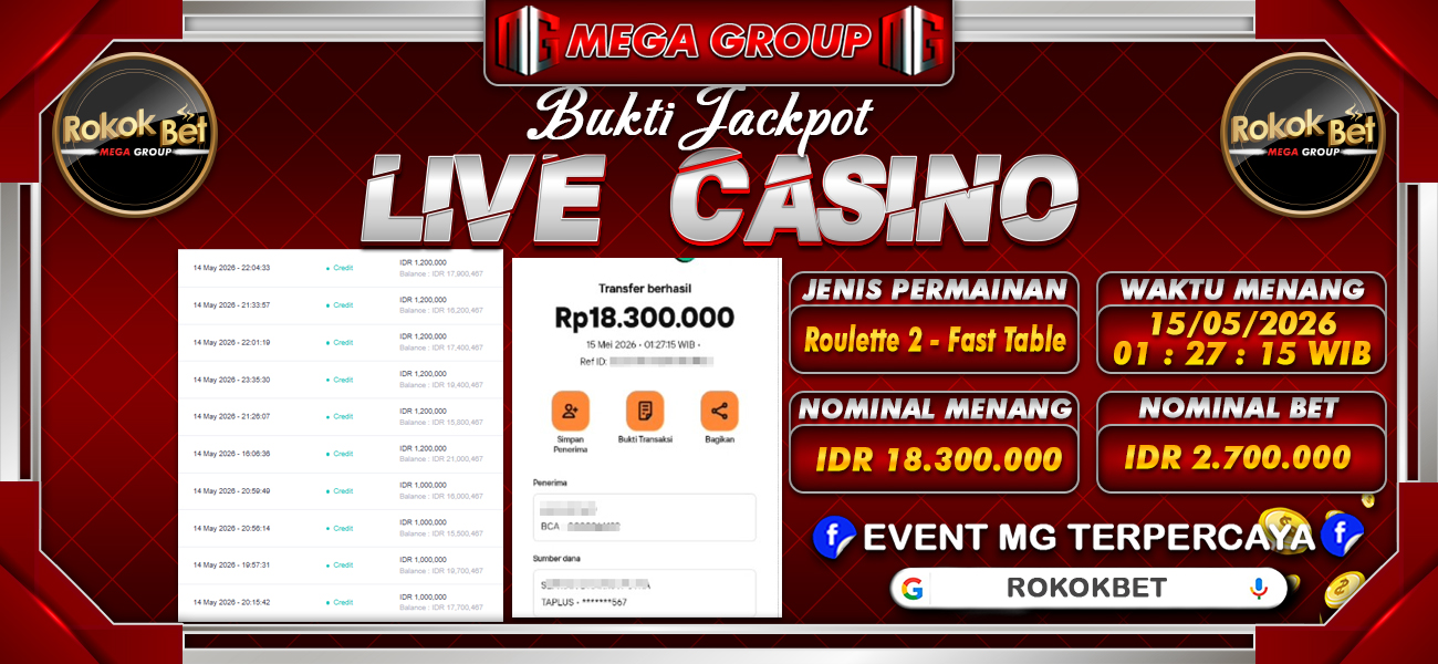 Bukti JP situs Rokokbet hari Jumat, 15 Mei 2026