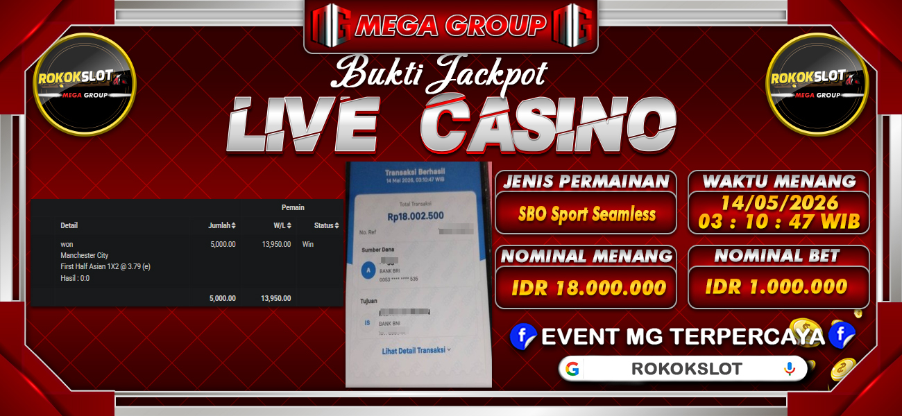 Bukti JP situs Rokokslot hari Kamis, 14 Mei 2026