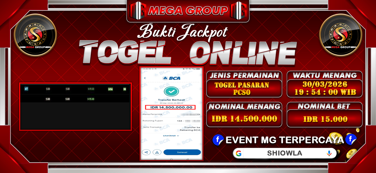 Bukti JP situs Shiowla hari Selasa, 31 Maret 2026