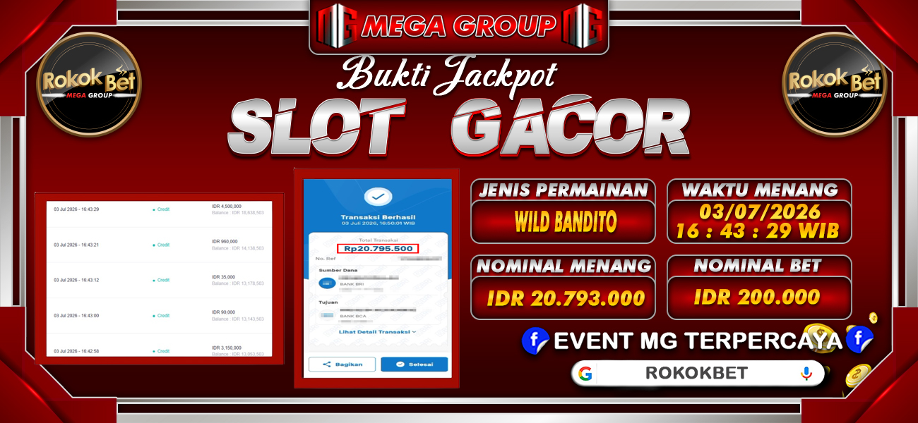 Bukti JP situs Rokokbet hari Jumat, 03 Juli 2026