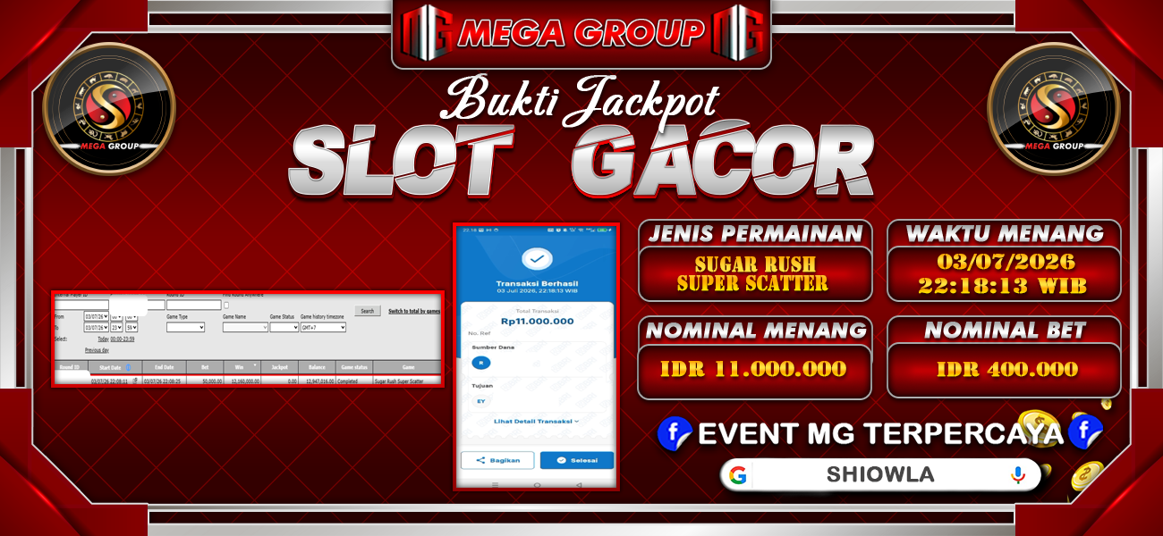 Bukti JP situs Shiowla hari Jumat, 03 Juli 2026